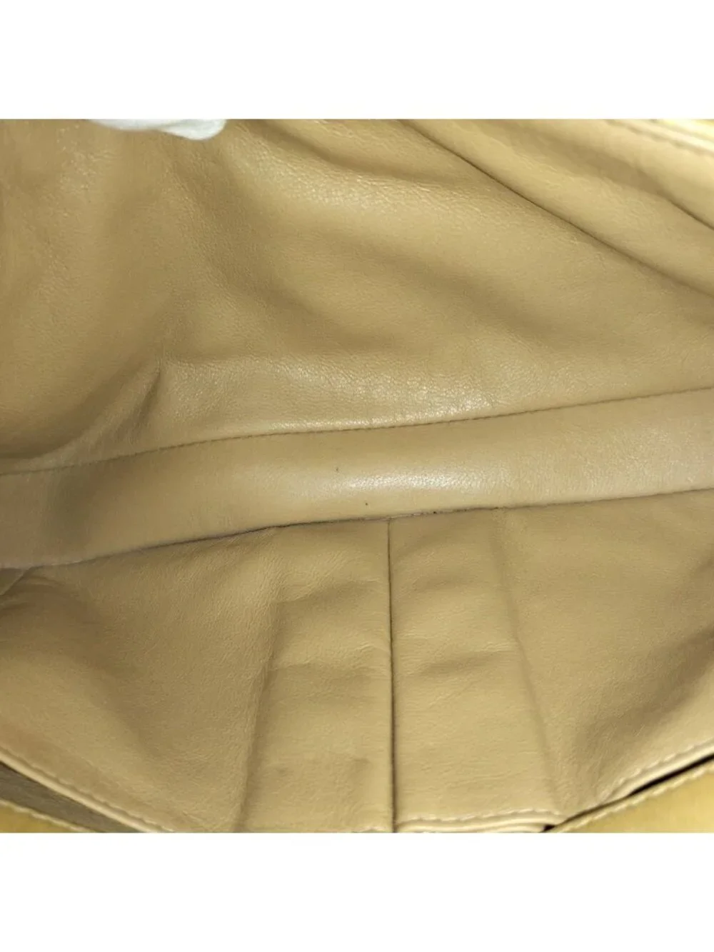 Chanel Chain Shoulder Bag Choedge Coat Turnlock Lambskin Leather Beige